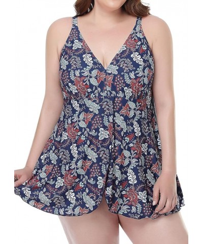 Women's Swimdress Plus Size Swimwear One Piece Swimsuit Floral Print Bathing Suit Butterfly $26.09 Swimsuits