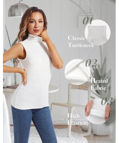 Thermal Tank Top for Women Cold Weather Sleeveless Thermal Underwear Fleece Lined Shirt Turtleneck Warm Camisoles White $10.5...