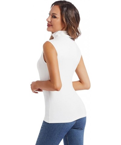 Thermal Tank Top for Women Cold Weather Sleeveless Thermal Underwear Fleece Lined Shirt Turtleneck Warm Camisoles White $10.5...