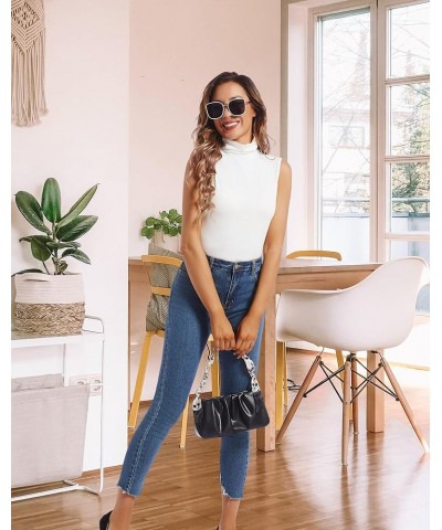 Thermal Tank Top for Women Cold Weather Sleeveless Thermal Underwear Fleece Lined Shirt Turtleneck Warm Camisoles White $10.5...