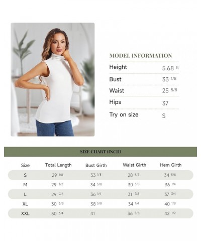 Thermal Tank Top for Women Cold Weather Sleeveless Thermal Underwear Fleece Lined Shirt Turtleneck Warm Camisoles White $10.5...