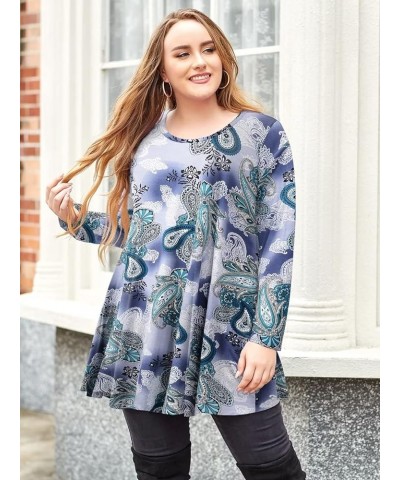 Plus Size Tunic Tops Long Sleeve Shirts for Women Swing Flowy Loose Fit Clothes for Leggings A-green03 $15.28 Tops