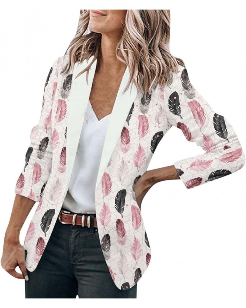 Womens 3/4 Sleeve Blazer Open Front Cardigan Jacket Work Office Blazer,Loose Boyfriend Blazers Suit for Women Qr38pink $13.86...