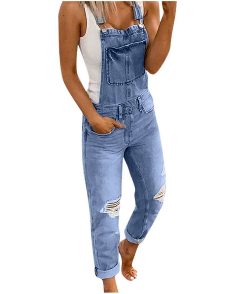 Jeans for Women Casual Denim Rompers Denim Overalls Ripped Washed Jumpsuits Jeans for Women Jeans for Women High Waist G-ligh...