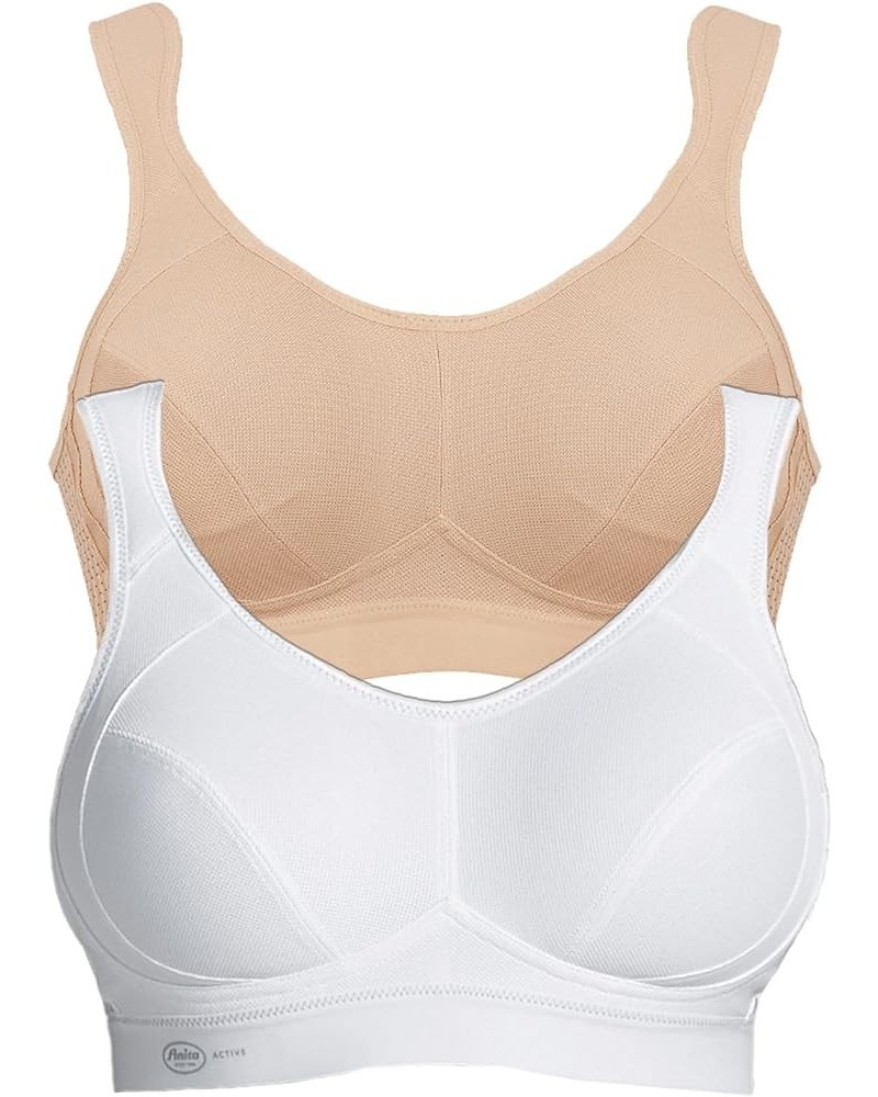 Women's Wire Free Sports Bra 5527 (Pack of 2) Desert/White $50.40 Lingerie