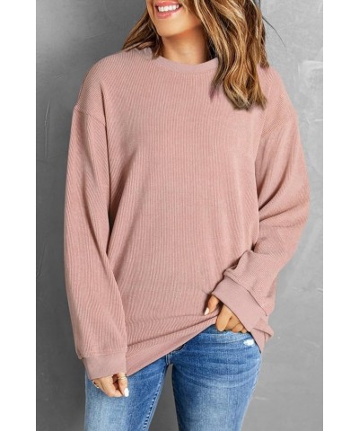Women's Casual Sweatshirts Long Sleeve Crewneck Pullover Tops Fashion Hoodies Outfits Solid D-blank Pink $17.35 Hoodies & Swe...