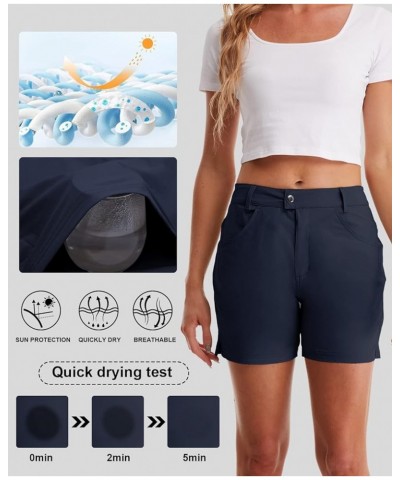 Women's Golf Hiking Shorts 4-5" Quick Dry Athletic Casual Summer Outdoor Waterproof Ladies Shorts with 4 Pockets Navy $12.50 ...