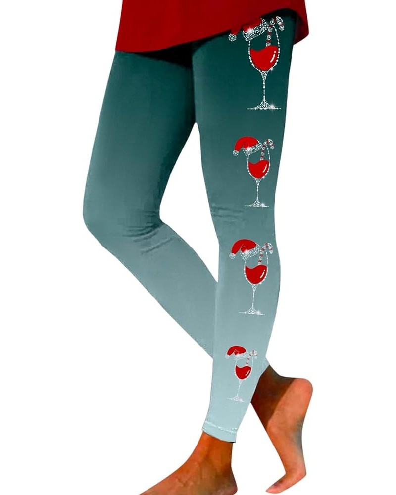Women Christmas Tights Ultra Soft X-Mas Leggings High Waist Butt Lifting Graphic Skimpy Merry Christmas Yoga Gym Sexy Green-b...