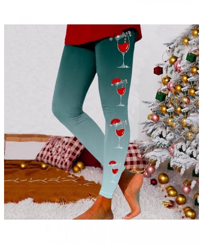 Women Christmas Tights Ultra Soft X-Mas Leggings High Waist Butt Lifting Graphic Skimpy Merry Christmas Yoga Gym Sexy Green-b...