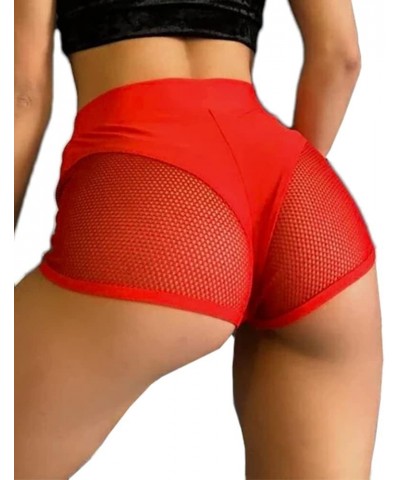 Women's Cut Out Yoga Shorts Scrunch Booty Hot Pants High Waist Gym Workout Active Butt Lifting Sports Leggings Xy-red $11.00 ...