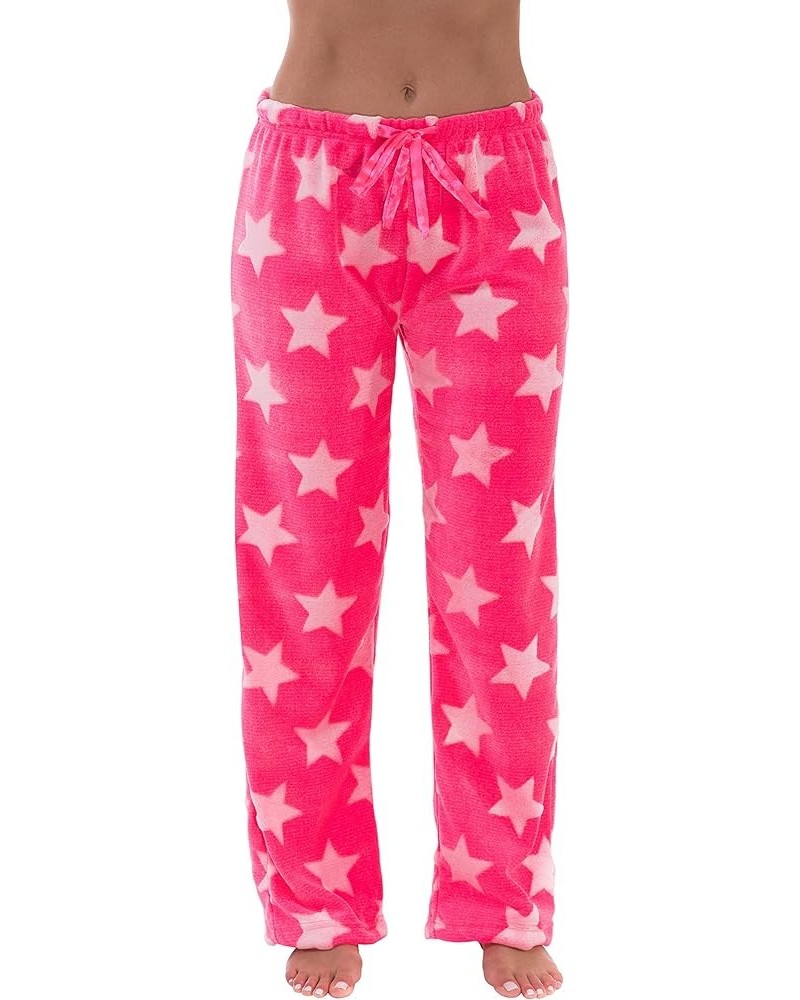 Women Plush Pajama Pants Embossed Star - Pink $13.74 Sleep & Lounge