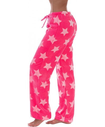 Women Plush Pajama Pants Embossed Star - Pink $13.74 Sleep & Lounge