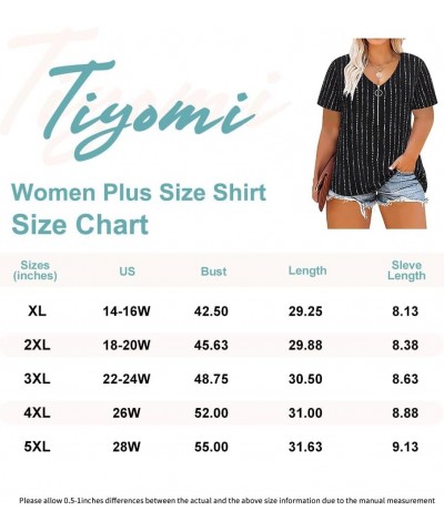 Plus Size Tops for Women Short Sleeve Sexy V Neck Shirts Plain Basic Solid Color Tunic Spring Summer XL-5XL 14W-28W 9_ D4_ Zi...