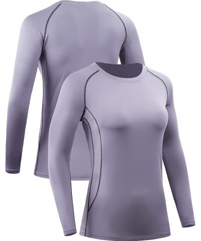 Women's 3 Pack Running Compression Long Sleeve T Shirt 3 Pack: 121, Black,purple,dark Green $18.04 Activewear