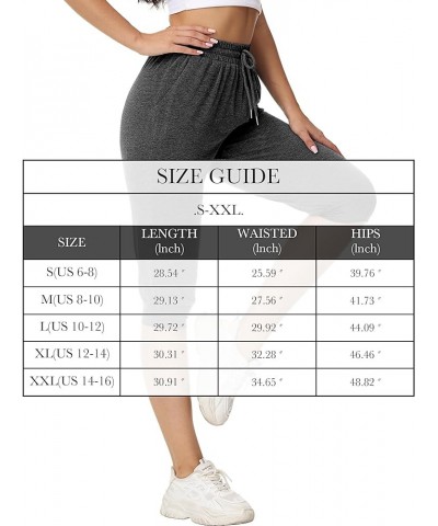3 Pcs Womens Jogger Sports Capri Sweatpants Drawstring Capris Pants with Pockets Casual Cropped Jogger Pants Black, Wine Red,...