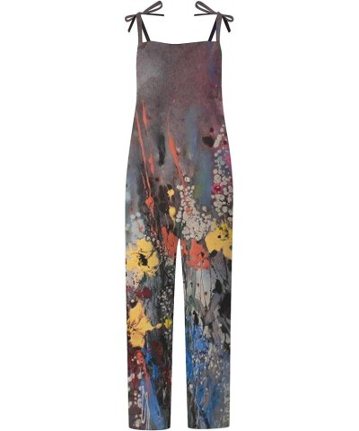 Summer Overalls For Women Loose Fit Jumpsuits Baggy Overall Plus Size Boho Pants Beach Wide Leg Rompers with Pockets 06-gray ...