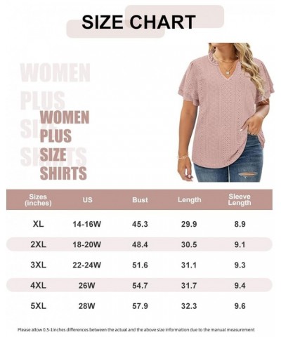 Plus Size Tops for Women Short Sleeve Tee Solid Crewneck/V Neck Tunic Loose Fit Tshirts Summer Blouse XL-5XL At312t-lp $17.35...
