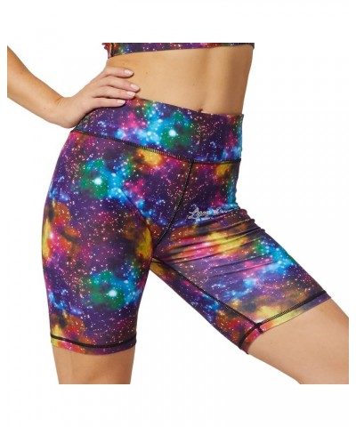 Workout Biker Shorts for Women Athletic Leggings Running Printed Yoga Shorts Rainbow Galaxy Nebula $12.99 Activewear