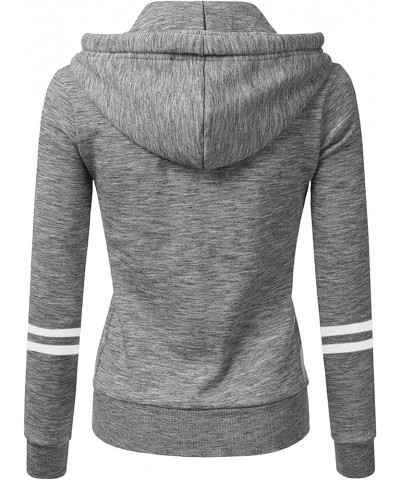 Women's Full Zip Up Hoodies Long Sleeve Color Block Hooded Sweatshirts Jackets Casual Lightweight Coat with Pockets C-grey $1...