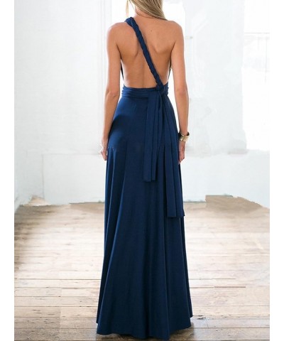 Convertible Warp Maxi Dress Multi Way Wear Party Wedding Bridesmaid Long Dresses Navy Blue $14.33 Dresses