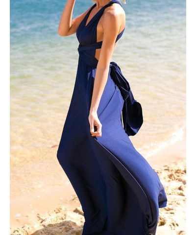 Convertible Warp Maxi Dress Multi Way Wear Party Wedding Bridesmaid Long Dresses Navy Blue $14.33 Dresses