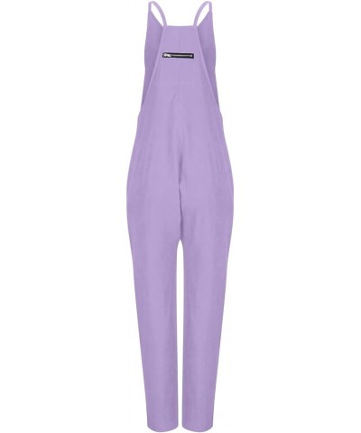 Womens Jumpsuits Casual Summer Spaghetti Strap Sleeveless Baggy Fashion Overalls Long Pant Rompers with Pockets Purple $8.69 ...