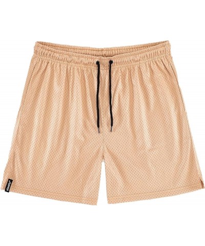 Mesh Shorts for Men - Athletic Clothing for Sports -Basketball, Gym, Tennis, Soccer, Workout - Standard Fit Dunes Beige $15.9...