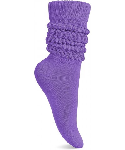 Slouch Socks Women,Scrunch Socks,Knee High Slouchy Socks for Women Light Purple $6.50 Activewear