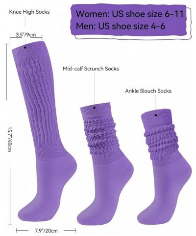 Slouch Socks Women,Scrunch Socks,Knee High Slouchy Socks for Women Light Purple $6.50 Activewear