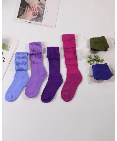 Slouch Socks Women,Scrunch Socks,Knee High Slouchy Socks for Women Light Purple $6.50 Activewear