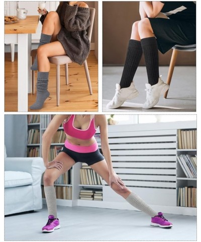 Slouch Socks Women,Scrunch Socks,Knee High Slouchy Socks for Women Light Purple $6.50 Activewear