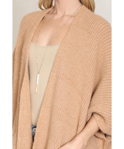 Classic Soft Knit Poncho Shawl Wrap - Turtleneck Sweater Pullover Basic Warm High Cowl Neck Chunky Crochet Knitted Pocket Kim...