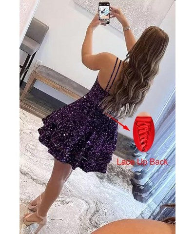 Corset Sequin Homecoming Dresses for Teens 2024 Sparkly Short Prom Dresses Formal Cocktail Party Gowns Dark Burgundy $26.95 D...