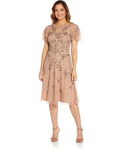 Women's Beaded MIDI Dress, Rose Gold, 6 $75.67 Dresses