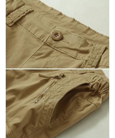 Women's Casual Combat Cargo Pants, Cotton Outdoor Camouflage Military Multi Pockets Work Pants 03 Khaki $27.35 Pants
