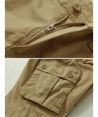 Women's Casual Combat Cargo Pants, Cotton Outdoor Camouflage Military Multi Pockets Work Pants 03 Khaki $27.35 Pants