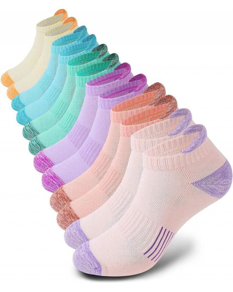 Athletic Ankle Socks for Women Cushioned Low Cut Running Sports Socks (6 Pairs) 6 Pairs Colorful $11.00 Activewear