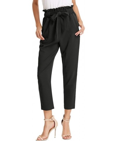 Womens Casual High Waist Pencil Pants with Bow-Knot Pockets for Work 2pc Pack- 1011 Black+0903 Army Green $13.99 Pants