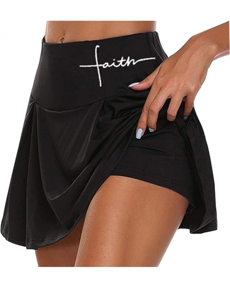 Women's Tennis Skirts Athletic Elegant Skirts Golf Mini Skort Workout Running Sports Skorts Black $14.74 Skorts