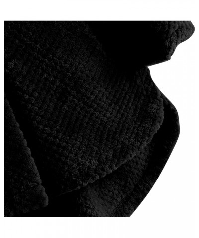 Women Winter Cute Fleece Coat Long Sleeve Button Plush Hooded Jacket Oversized Windproof Outwear Plus Size A-black $7.79 Jackets