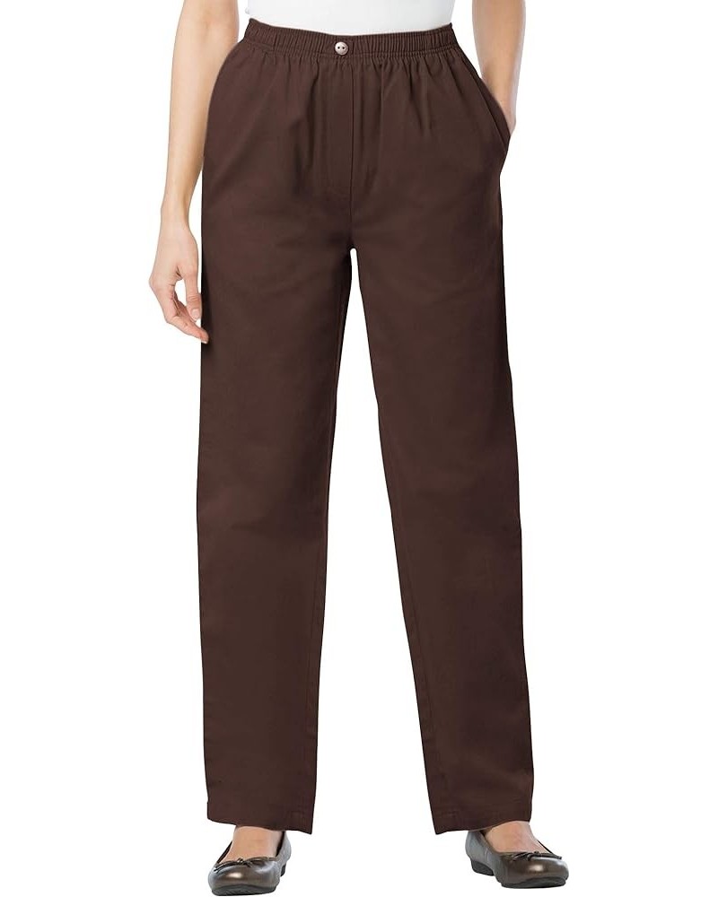 Women's Plus Size Petite Stretch Cotton Legging Chocolate $20.83 Leggings