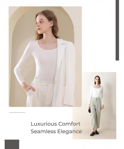 Bodysuit Shirts for Women, Women's Long Sleeve Bodysuit Tops Stretchy Basic Bodysuit S547white $15.02 Lingerie