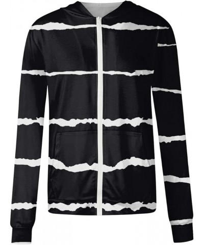 Womens Hoodies Zip Up Long Sleeve Jackets Drawstring Oversized Y2k Clothes Lightweight Sweatshirts with Pockets 3-black $10.7...