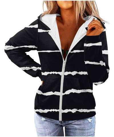 Womens Hoodies Zip Up Long Sleeve Jackets Drawstring Oversized Y2k Clothes Lightweight Sweatshirts with Pockets 3-black $10.7...