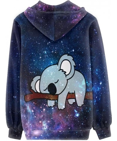 Women's Zip Up Long Sleeve Oversized Drawstring Hoodie Hooded Sweatshirt Pullover Top with Pockets Galaxy Koala $17.37 Hoodie...