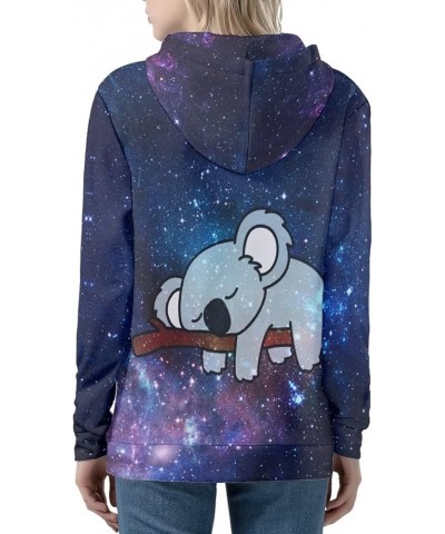 Women's Zip Up Long Sleeve Oversized Drawstring Hoodie Hooded Sweatshirt Pullover Top with Pockets Galaxy Koala $17.37 Hoodie...