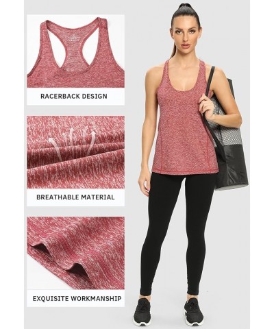 Workout Tank Tops for Women Racerback Athletic Tanks Running Exercise Gym Tank Top - 4 Packs 4 Pack - Black/Gray/Black/Wine R...