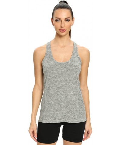 Workout Tank Tops for Women Racerback Athletic Tanks Running Exercise Gym Tank Top - 4 Packs 4 Pack - Black/Gray/Black/Wine R...
