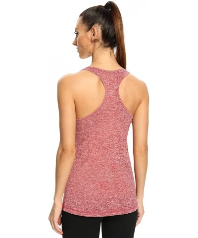 Workout Tank Tops for Women Racerback Athletic Tanks Running Exercise Gym Tank Top - 4 Packs 4 Pack - Black/Gray/Black/Wine R...