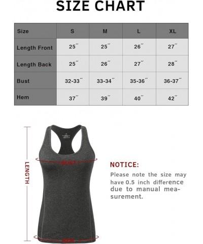 Workout Tank Tops for Women Racerback Athletic Tanks Running Exercise Gym Tank Top - 4 Packs 4 Pack - Black/Gray/Black/Wine R...
